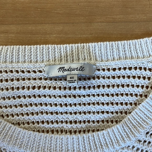 Madewell Northshore Pullover Knit Crew Neck Sweater, White, size XS - Picture 3 of 3